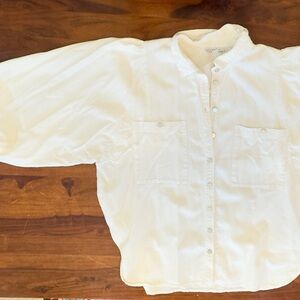 Topshop White Button-Up Blouse